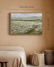 SHENIFY 24x36in Large Vintage Landscape Framed Canvas Wall Art Countryside Flower Field Classic Paintings Farmhouse Bathroom Office Decor - Natural Framed