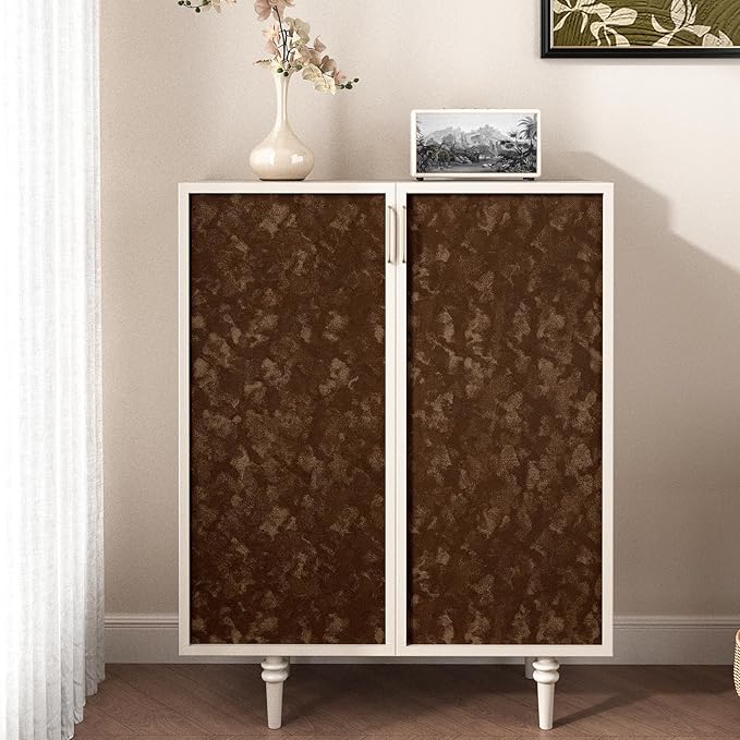 Wallercity Deep Brown Velvet Peel and Stick Wallpaper Self Adhesive Felt Sheets Wallpaper for Walls Cabinets Soft Flocking Fabric Contact Paper for Dressing Table Crafts Jewelry Box Shelf 11.8x78.7 IN