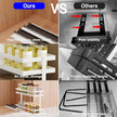2 Pack Pull Out Spice Rack Organizer for Cabinet, 2 Tier Metal Slide Out Seasoning Organizer and Storage Heavy Duty Vertical Spice Rack Shelf Pullout for Kitchen Cabinets No Drilling (White)