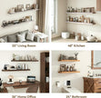 Vivelove Elm Wood Floating Shelves, Wooden Shelves for Wall with Invisible Bracket for Living Room Bedroom Bathroom Office Book, Rustic Farmhouse Display Shelf, 48 Inch Set of 1- Grey