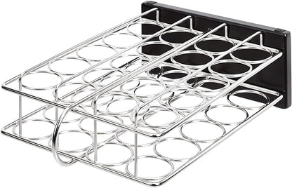 Amazon Basics 20 Jars Spice Rack Organizer, Space-Saving Kitchen Organizer with Glass Spice Jars, Sturdy, Silver
