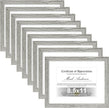 Vittanly 8.5x11 Picture Frames Set of 9, Shatter Resistant Plexiglass, Display 6x8 Pictures with Mat or 8.5x11 without Mat, Photo Frames for Wall or Tabletop, Engineered Wood, Grey