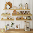 Fun Memories Floating Shelves 36 Inch Long, 9.3Inch Deep Floating Shelves for Wall, Extra Deeper & Thicker Wall Mounted Storage Shelf for Kitchen, Farmhouse, Oak, 2 Pack