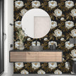Peony Floral Wallpaper Peel and Stick Gold Leaf Contact Paper Modern Floral Wallpaper Self Adhesive Waterproof Boho Botanical Wall Paper for Room Shelves Cabinet Drawer Table Decor 17.5