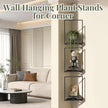 BXF Corner Wall Planters for Indoor Plants, 90 Degree Floating Shelves. Heavy Duty Mounted Holder, Minimalist Hanging Decor. Window Shelf Fits 4-7 Inch Pots (Black, Frame 3 Pack)