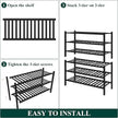 Smiry Bamboo Shoe Rack for Closet, 6 Tier Wooden Stackable Shoe Organizer, Free Standing Shoes Storage Shelf for Entryway, Front Door Entrance, Black