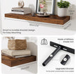 Fun Memories Floating Shelves for Wall, 32 Inch Long Floating Shelves Set of 2, 32 x 10 Wooden Shelves for Wall, Large Storage Shelves, Hanging Shelves for Bathroom Kitchen Bedroom, Rustic Brown