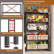 GIOTORENT 5-Wire Heavy-Duty Shelf, Standing Storage Shelves, Metal Shelving Unit Pantry Rack, 1500LB Load Capacity, for Garage Kitchen Organizer (Black)
