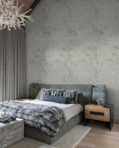 Guvana Grey Concrete Wallpaper Peel and Stick Gray Cement Wallpaper Faux Textured Limewash Contact Paper Modern Self Adhesive Removable Wall Paper for Bedroom/Bathroom Accent Wall Decor 15.7"x394"