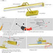 Picture Light,Wireless Art Light Stick-On,Magnetic Wall Light,Battery Accent Light with Timer and Dimmable for Painting,Frame,Portrait,Artwork-Gold 16
