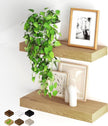 Fun Memories Floating Shelves for Wall, 20Inch Floating Shelves Set of 2, Hanging Shelf with Invisible Brackets, Wood Shelves for Living Room, Bedroom, Kitchen, Oak