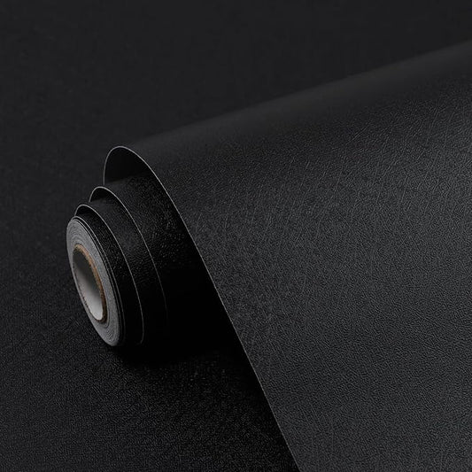Black Contact Paper Solid Black Peel and Stick Wallpaper 17.3"x1200" Matte Self Adhesive Waterproof Vinyl Roll for Bathroom Kitchen Backsplash Cabinets Shelf Liners Drawers