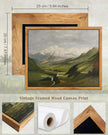 SHENIFY Landscape Vintage Framed Canvas Wall Art Classical Mountain Range Valley Prints Farmhouse Kitchen Office Decor - 8x10in Natural Framed