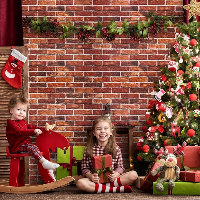 Brick Wallpaper Peel and Stick Red Brick Wall Paper for Bedroom 17.7” x 511.8” Vintage Faux Brick Contact Paper for Fireplace Kitchen Backsplash Accent Wall Home Decorations Wallpaper
