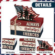 Geelin 4 Pcs Memorial Day Wooden Book Stack Decorations, Patriotic Tabletop Book Sign with Soldiers and American Flag, Rustic Red White Blue Tiered Tray Decor for Home Office Veterans Day