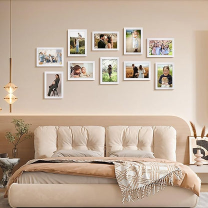 FIXSMITH 4x6 Picture Frame Bulk-4 Pack, Photo Frame 4x6 with HD Plexiglass, White Picture Frames Collage Wall Decor, Wall & Tabletop Picture Frames