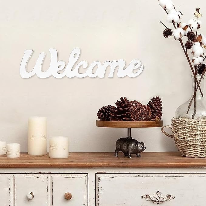 Rustic Wooden Outdoor Welcome Sign for Front Door 15