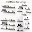 upsimples Floating Shelves for Wall, Wall Shelves for Decor Storage Set of 6, Wall Mounted Wood Shelf for Bedroom, Living Room, Bathroom, Kitchen, Picture Ledge Shelf, Grey
