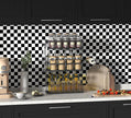 Modern Peel and Stick Wallpaper Black and White Mosaic Checkered Contact Paper 17.7