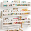 Nursery Book Shelves, Scalloped Shelves, Floating Book Shelves for Wall, Nursery Deocr for Baby, Toddler (White, 23 Inches)