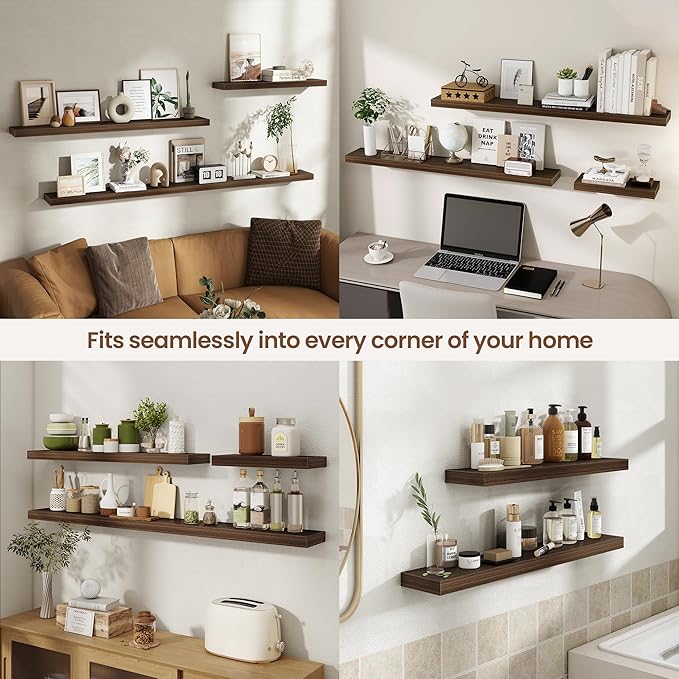 72 Inch Floating Shelves for Wall 2 Pack, 72