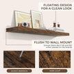 RICHFOCUS 48Inch Floating Shelves for Wall 2 Pack Shelves for Bedroom|Kitchen|Bathroom Wall Mounted Rustic Wood Floating Shelf with Invisible Brackets for Books|Storage|Decor, Rustic Brown