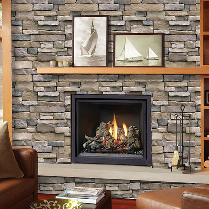 Abyssaly Stone Wallpaper Brick Wallpaper Peel and Stick Stone Backsplash Self-Adhesive Removable Vinyl Wraps Grey Faux Brick Shelf Paper 17.71" X 118" Home Decorations Contact Paper