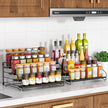 RCHYFEED Spice Rack Organizer for Cabinet Pantry,4 Tier Spice Rack Countertop,Tierd Spice Organization Easy Visibility, Depth Adjustable Seasoning Organizer for Cabinet (Black, 2Pack)