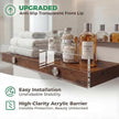 Wood Floating Shelves with Acrylic Front Lip, Rustic Shelf 15.7 inch, Floating Shelf for Wall Mounted Set of 3, Wide Wooden Wall Shelves for Living Room Bedroom Kitchen Bathroom, Brown, 15.7W x 5.8D