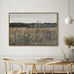 InSimSea Framed Canvas Wall Art Vintage Decor, Landscape Wall Art, Meadow with Flowers Art, Modern Farmhouse Decor, Cottagecore Bedroom Bathroom Office Decorations, 24