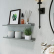 Floating Shelves for Wall Decor, Long Wall Mounted Storage Shelf for Bedroom, Living Room, Bathroom, Kitchen, Nursery, Modern Display Picture Ledge Shelf with Lip Set of 2-24 Inches, Grey