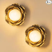 AELS Battery Operated Wall Sconces Set of 2, Vintage Gold Wireless Wall Lights with 3 Color Temps & Dimmable RGB Mode, Rechargeable with Detachable LED Bulbs & Remote for Bedroom Living Room，Floral