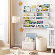 Fixwal Nursery Bookshelves, 32in Floating Bookshelves for Wall Set of 3, Wood Wall Mounted Floating Shelves for Baby Nursery Decor, Toys and Decor Storage (White)