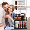 YINMIT Countertop Shelf Organizer,Coffee Bar Accessories,Spice Rack,Coffee Counter Shelf,2 Tier Coffee Organizer Station for Mugs,Cups,Cream,Syrup (Black, Small)
