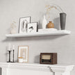 Fun Memories Floating Shelves 48 Inch Long, 9.3 Inch Deep Classic Crown Molding Floating Shelves for Wall, Rustic Wooden Shelves for Wall Decor Bathroom, Kitchen, Office, (White, 1Pack)