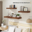 Heimlove 24 x 12 Inch Deep Floating Shelves Wall Mounted with Invisible Brackets,Storage Hanging Shelf for Wall Decor in Bathroom, Bedroom, Toilet, Kitchen, Living Room, Office Set of 2 (Walnut)