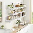 Fun Memories 48Inch Floating Shelves, 9.3Inch Deep Rustic Wall Shelves - Extra Deeper & Thicker Wall Mounted Storage Shelf for Kitchen, Farmhouse - Set of 2 - Rustic White