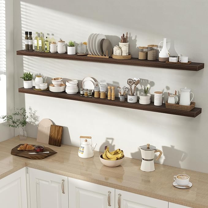 72 Inch Floating Shelves for Wall 2 Pack, 72