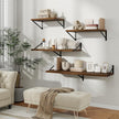 Floating Shelves, 12 Inch Deep Rustic Wood Wall Storage, 36W x 12D Wall Shelves Set of 2, Heavy Duty Metal Brackets, Large Industrial Book Shelf for Living Room, Kitchen, Bedroom, Walnut