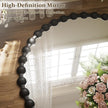 Round Mirror for Wall, 24 Inch Black Beaded Frame Decorative Vanity Mirror, Circle Bathroom Mirror with High-Definition Lense, Modern Wall Decor for Bathroom, Living Room, Bedroom, Entryway