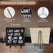 Coffee Sign Desk Decor, I Just Want To Sip Coffee And Pet My Dog Sign With Iron Stand, Wood Plaque Gifts For Dog Lovers, Farmhouse Cafe Desk Shelf Decoration -53