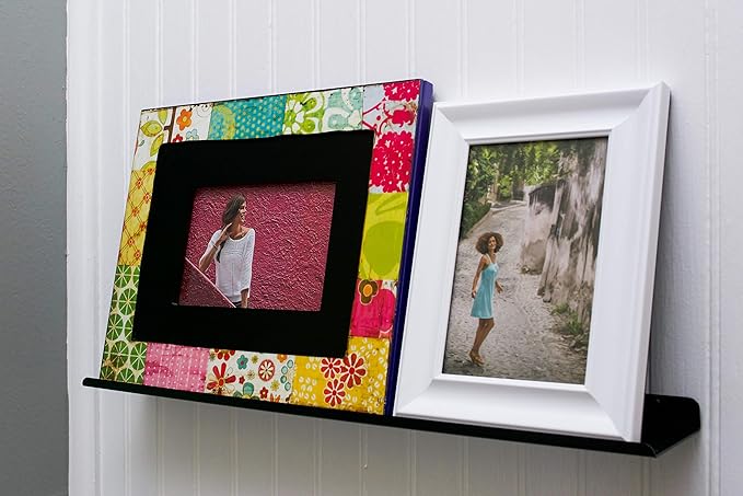 Floating Ledge, Photo Shelf, Art Ledge - Very Durable and Made in The USA (Black, 18")