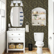 WENMER Black and Gold Geometric Wallpaper, 17.7