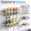 EUDELE 5-Pack Rustproof Stainless Steel Shower Caddy – No Drill Adhesive Bathroom Organizer with Large Capacity, Spacious Shower Shelves for Inside Shower, Kitchen & Home Decor Storage-XL Size