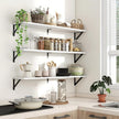 Axeman 40 Inch Floating Shelves | 8 Inch Deep White Wall Shelves Set of 2 | 39.4
