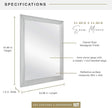 MCS Ezra 34.66x44.66 Large Wall Mirror, Gray Woodgrain & Beveled Mirror, Vertical & Horizontal Wall Hanging Mirror for Bathroom, Bedroom & Livingroom