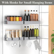 4 Pack Magnetic Spice Rack Organizer for Refrigerator and Oven, Light Gray Fridge Organizers and Storage for Kitchen