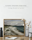 SHENIFY Vintage Landscape Seascape Framed Canvas Wall Art Seaside Coastal Scenery Classic Hallway Bathroom Office Decor - 11x14in Natural Framed