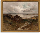 InSimSea Framed Canvas Wall Art Vintage Decor, Seaside Path Wilderness Landscape Oil Paintings for Wall Decorations, Coastal Wall Art for Living Room Bedroom Bathroom Wall Decor, 8