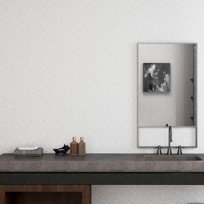 Timeet Modern Geometric Peel and Stick Wallpaper 17.3" x 78.7" Gray Stripe Textured Wallpaper Self Adhesive Wall Paper Removable Minimalist Decor for Bathroom Kitchen Bedroom